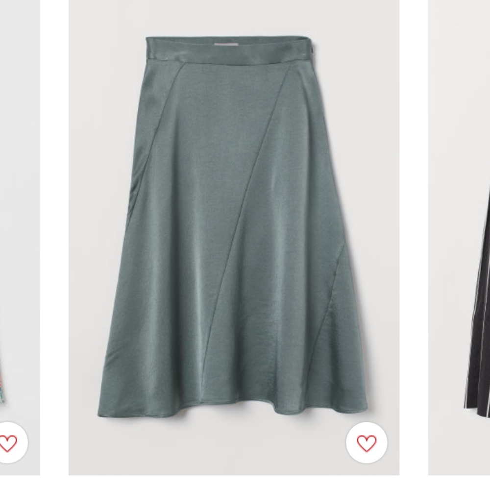 NWT H&M Calf Length Satin Skirt